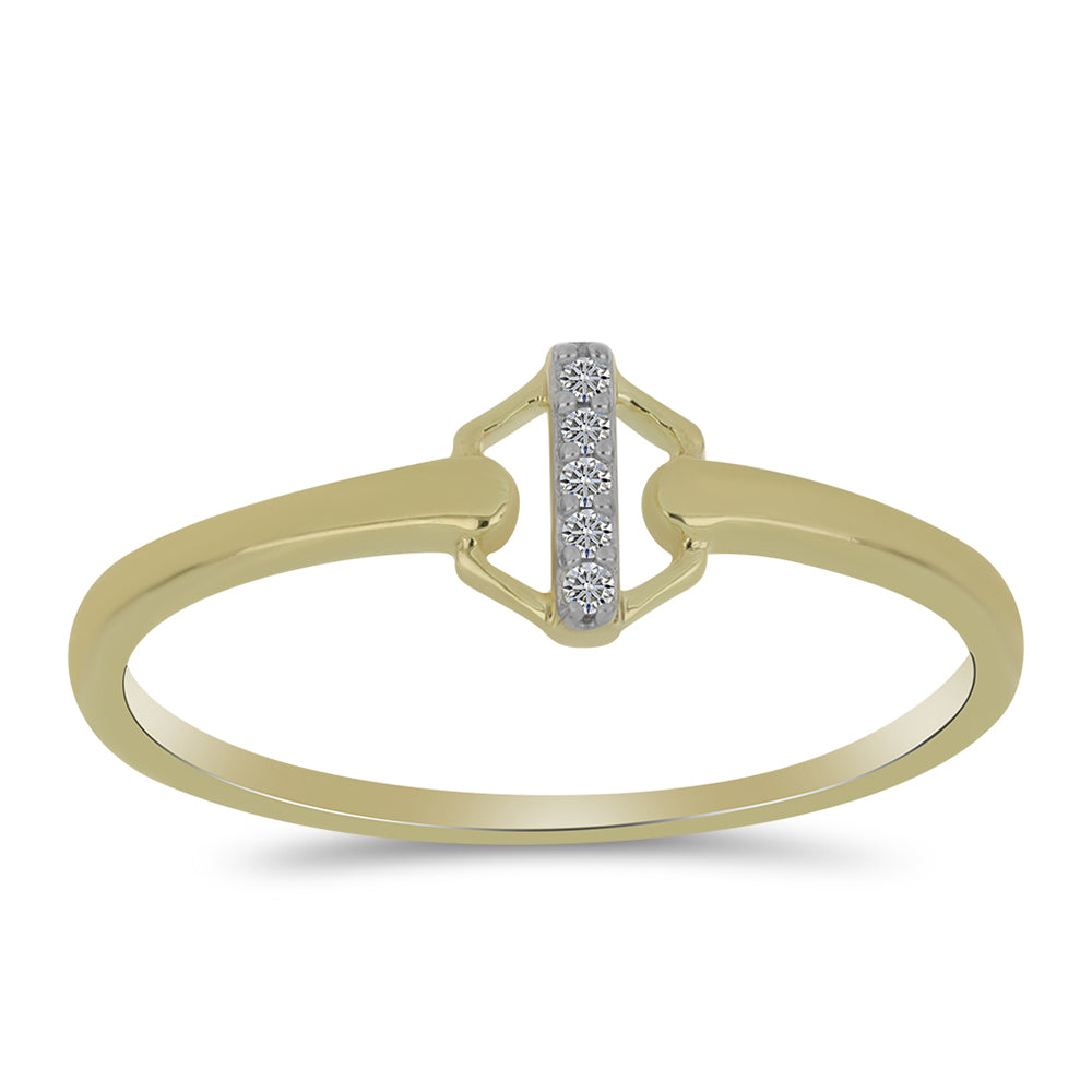 Anillo de Plata Bañada en Oro con Diamante blanco 3 