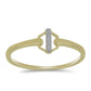 Anillo de Plata Bañada en Oro con Diamante blanco