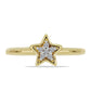 Anillo de Plata Bañada en Oro con Diamante blanco