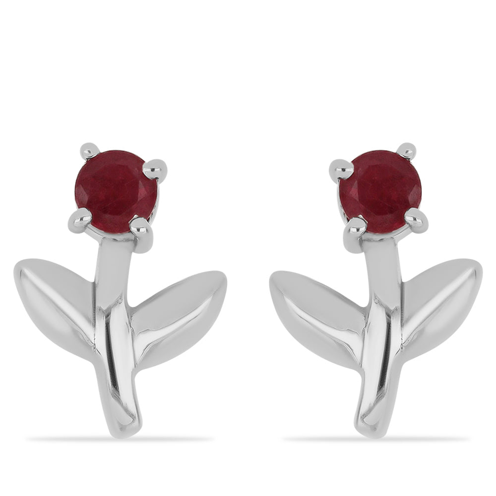 Pendientes de Plata con Rubí de Madagascar 1 