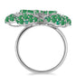 Anillo de Plata con Esmeralda de Brasil y Diamante blanco