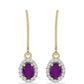 Pendientes de Plata Bañada en Oro con Ágata Púrpura y Topacio Blanco