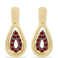 Pendientes de Plata Bañada en Oro con Diamante Rojo