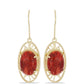Pendientes de Plata Bañada en Oro con Coral Rojo