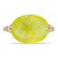 Anillo de Plata Bañada en Oro con Calcedonia Limón