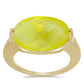 Anillo de Plata Bañada en Oro con Calcedonia Limón