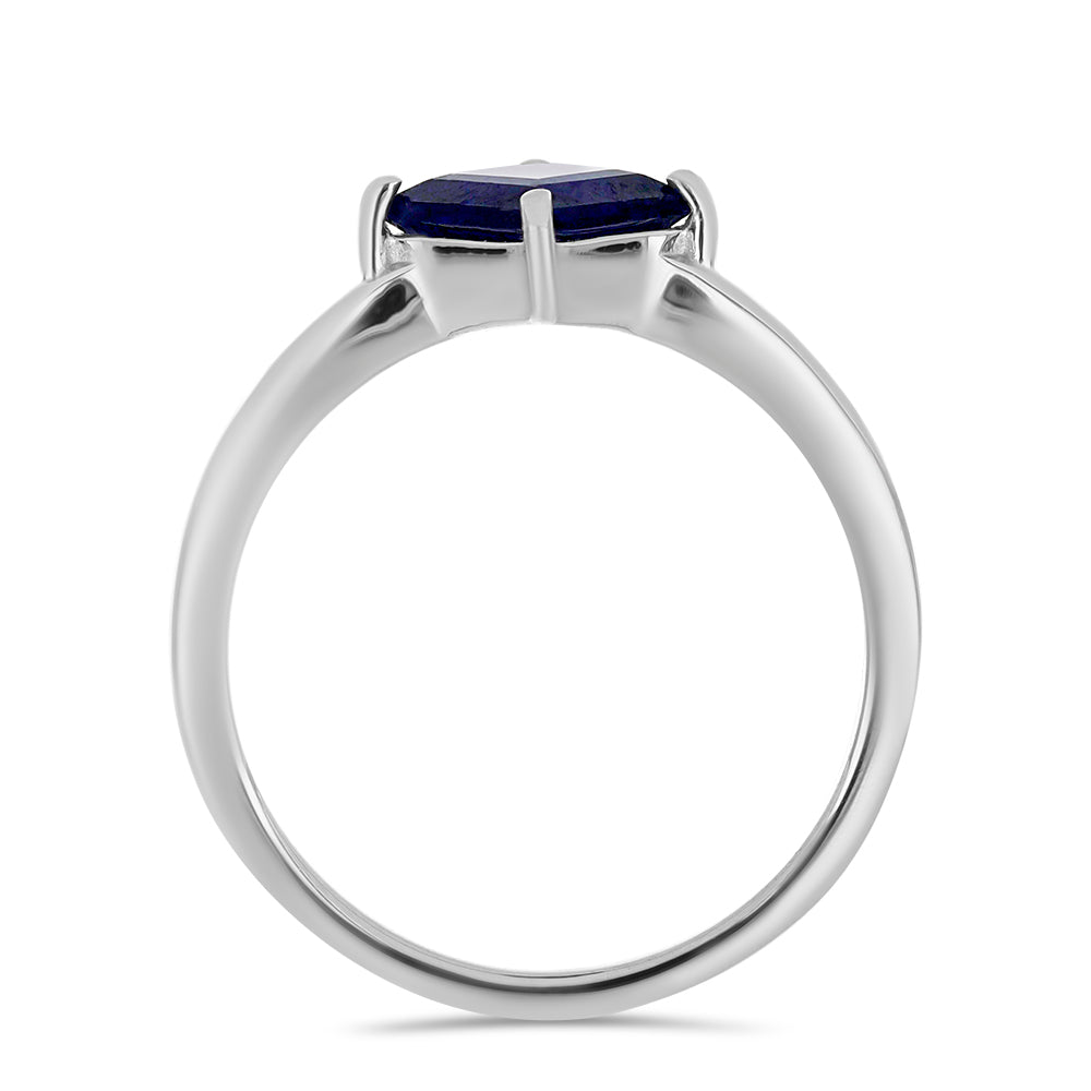 Anillo de Plata con Zafiro Azul Australiano 6 