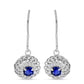 Pendientes de Plata con Zafiro Azul Australiano y Topacio Blanco