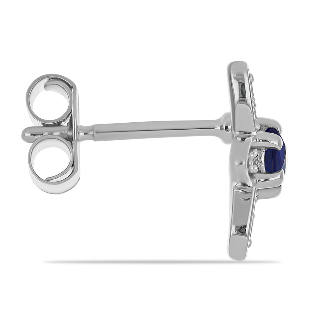 Pendientes de Plata con Zafiro Azul Australiano y Topacio Blanco