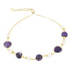 Pulsera de Plata Bañada en Oro con Charoita y Perla de Agua Dulce