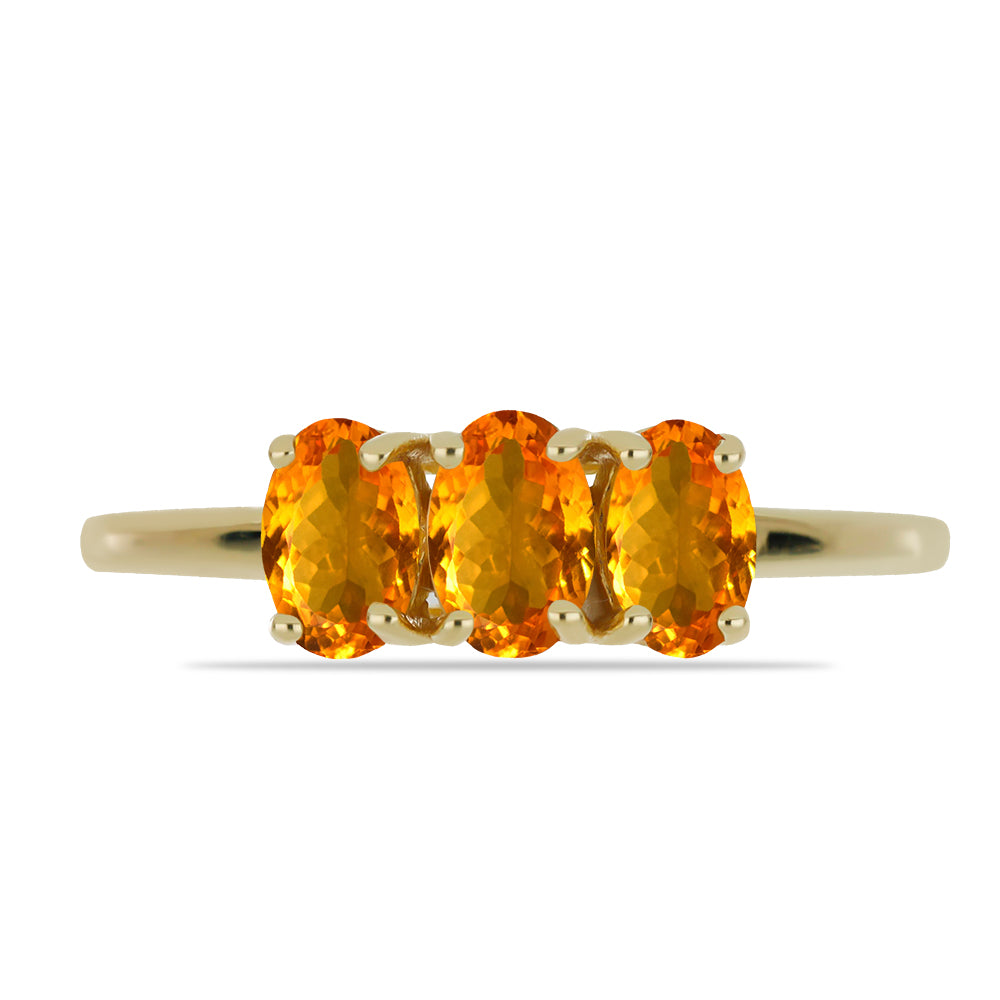 Anillo de Plata Bañada en Oro con Citrino de Rio Grande 1 