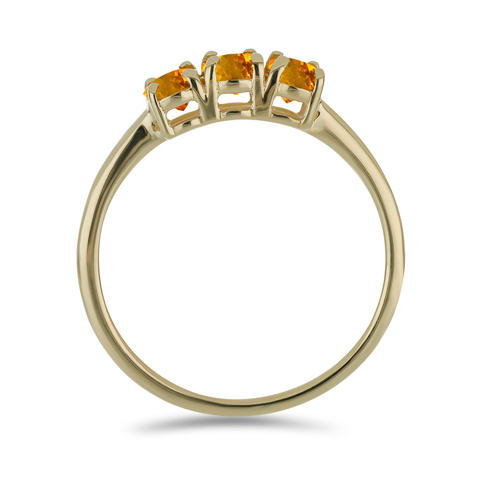 Anillo de Plata Bañada en Oro con Citrino de Rio Grande 2 