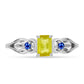 Anillo de Plata con Zafiro Amarillo y Zafiro azul Australiano