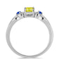 Anillo de Plata con Zafiro Amarillo y Zafiro azul Australiano