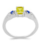 Anillo de Plata con Zafiro Amarillo y Zafiro azul Australiano
