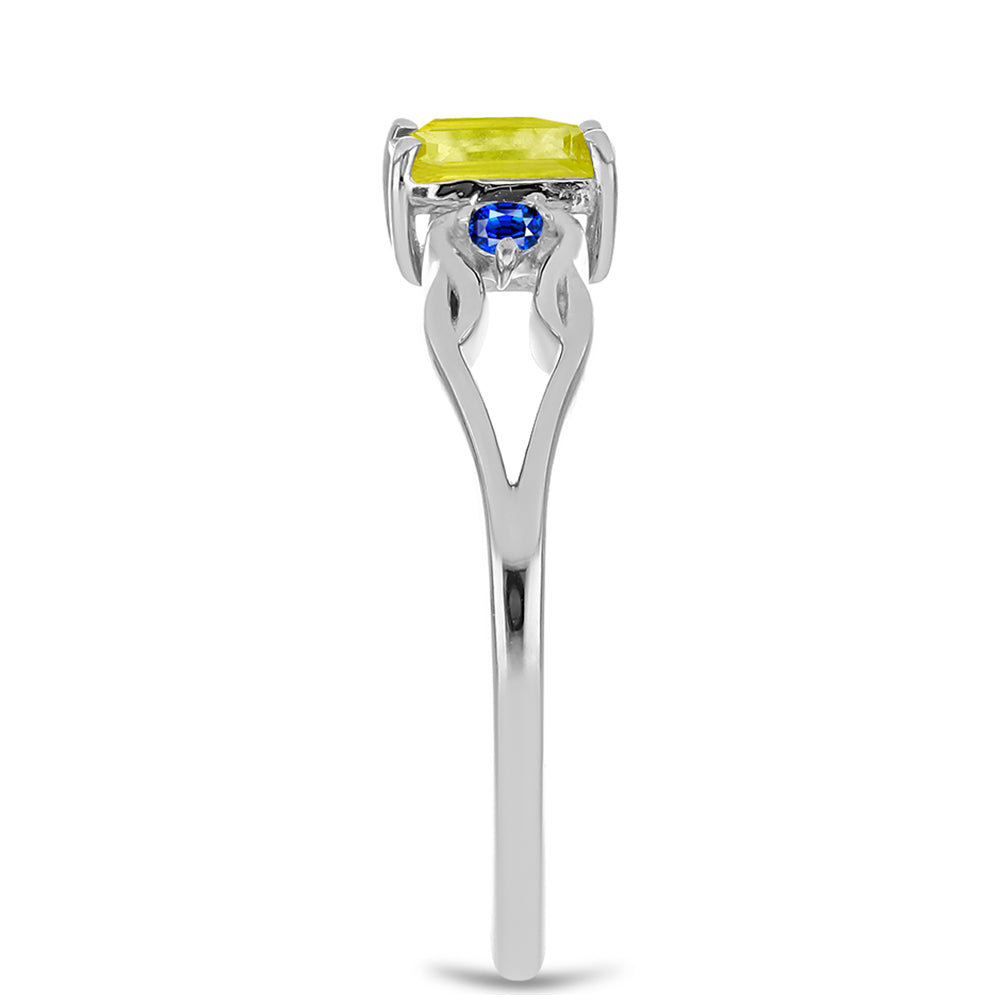 Anillo de Plata con Zafiro Amarillo y Zafiro azul Australiano 4 