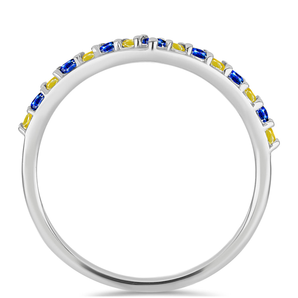 Anillo de Plata con Zafiro Amarillo y Zafiro azul Australiano 2 