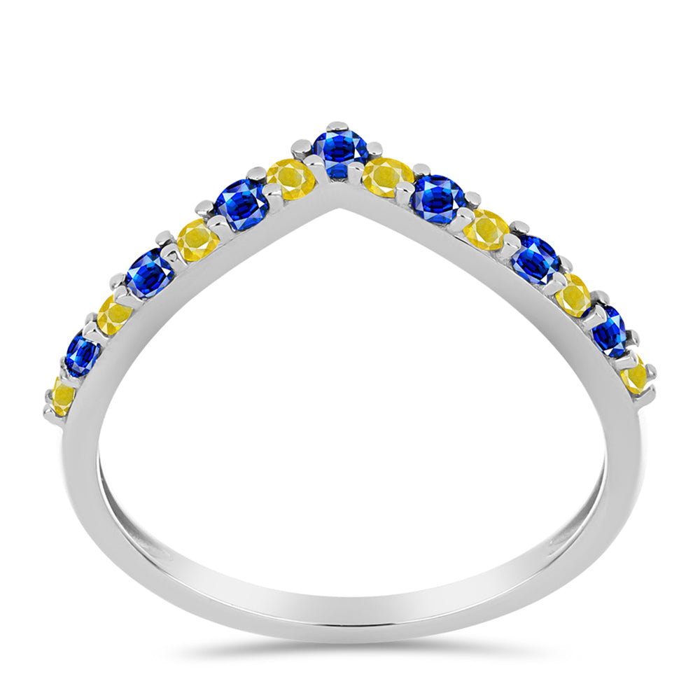 Anillo de Plata con Zafiro Amarillo y Zafiro azul Australiano 3 
