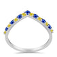 Anillo de Plata con Zafiro Amarillo y Zafiro azul Australiano