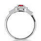 Anillo de Plata con Rubelita de Cruzeiro y Zircón Blanco