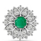 Colgante de Plata con Esmeralda de Brasil y Topacio Blanco