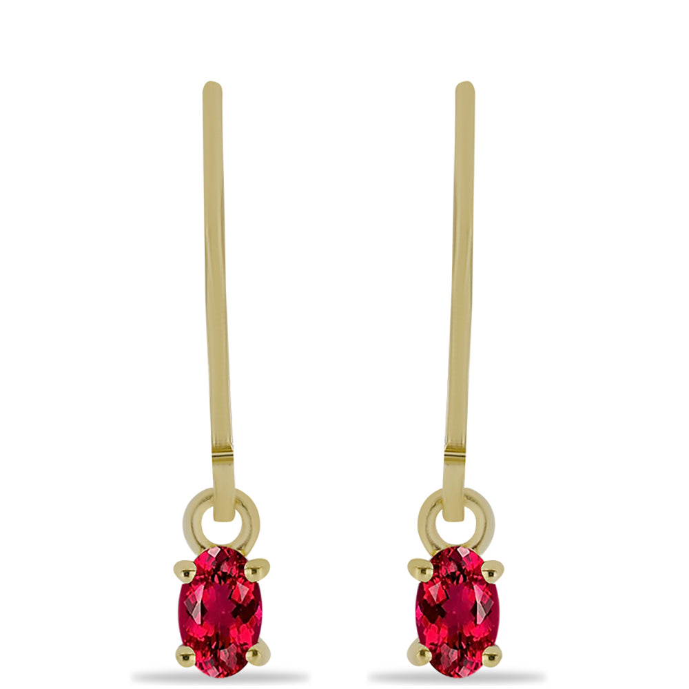 Pendientes de Plata Bañada en Oro con Rubelita de Cruzeiro 1 