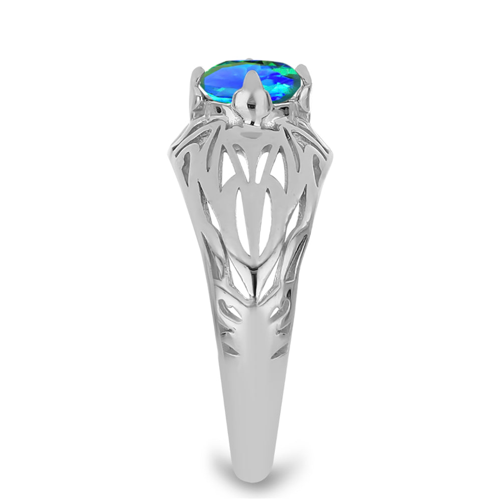 Anillo de Plata con Cuarzo Pavo Real 4 