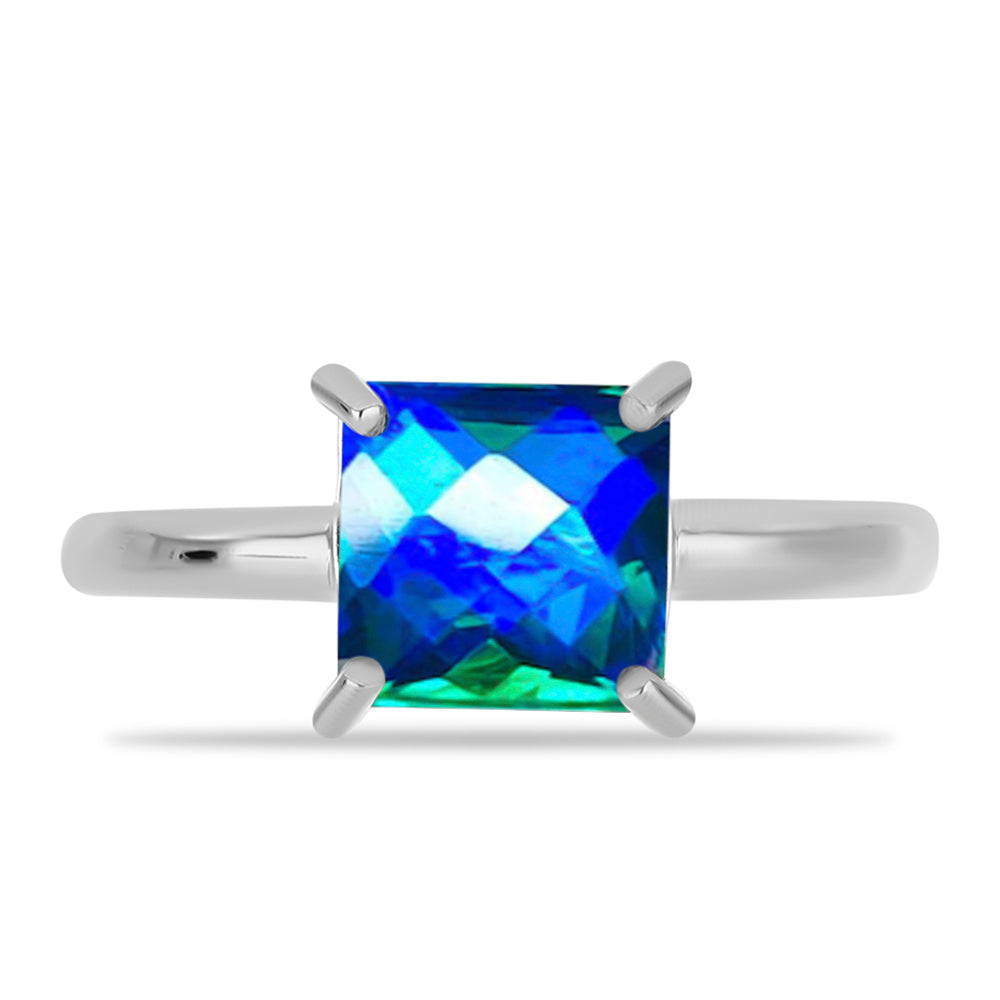 Anillo de Plata con Cuarzo Pavo Real 1 