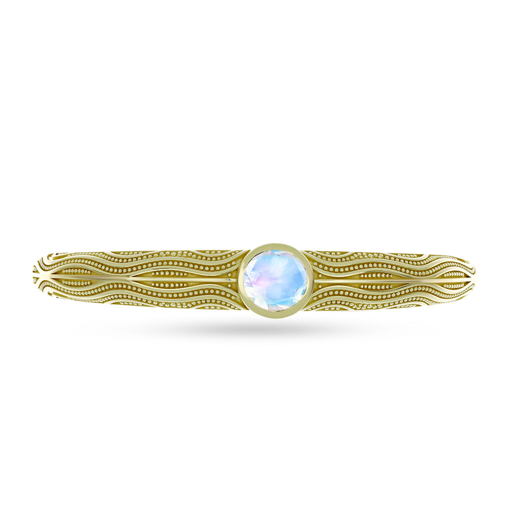 Pulsera de Plata Bañada en Oro con Piedra Lunar Arco Iris 2 