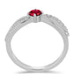 Anillo de Plata con Rubelita de Cruzeiro y Topacio Blanco