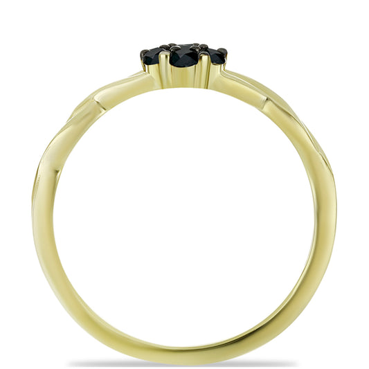 Anillo de Oro 9K con Diamante Negro