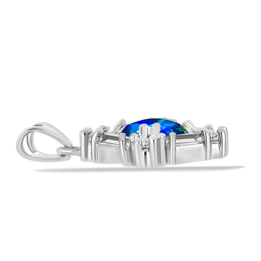 Colgante de Plata con Cuarzo Pavo Real y Topacio Blanco