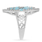 Anillo de Plata con Apatita Azul Cielo y Topacio Blanco