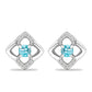 Pendientes de Plata con Apatita Azul Cielo y Topacio Blanco