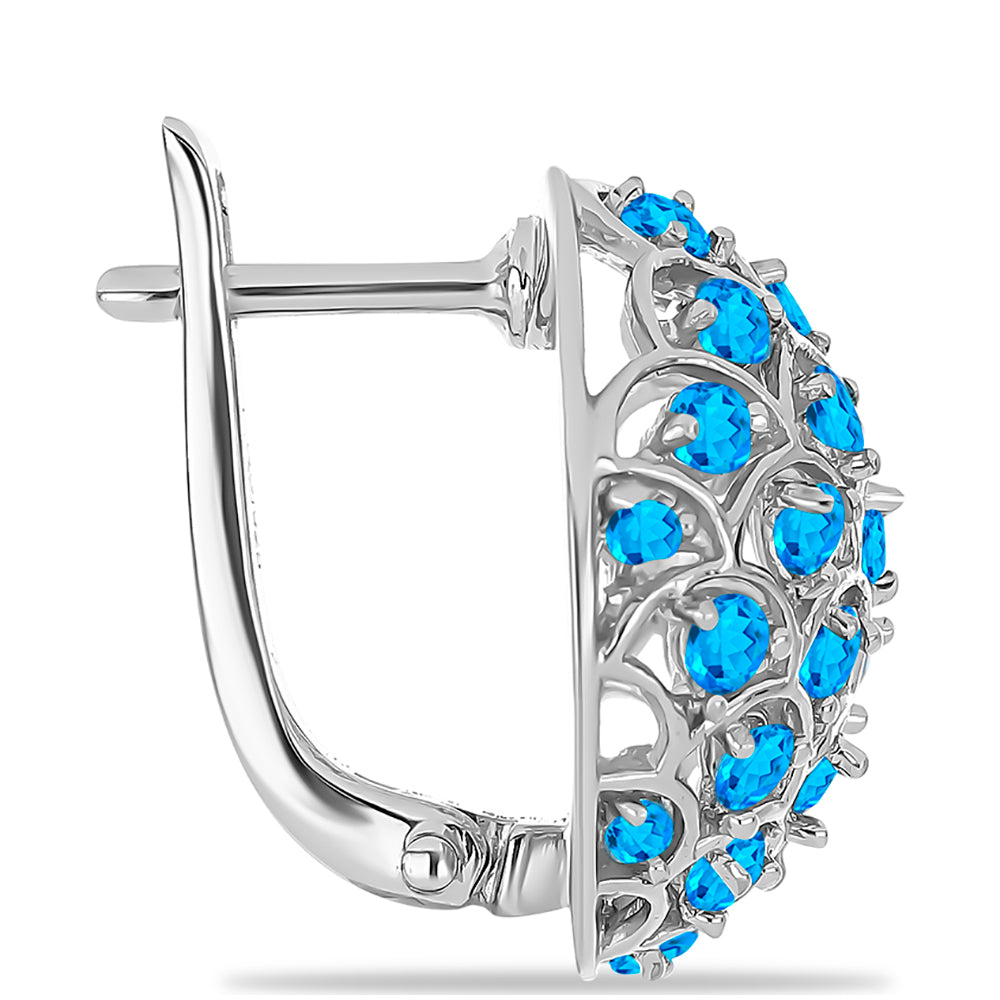 Pendientes de Plata con Apatita Azul Cielo 2 