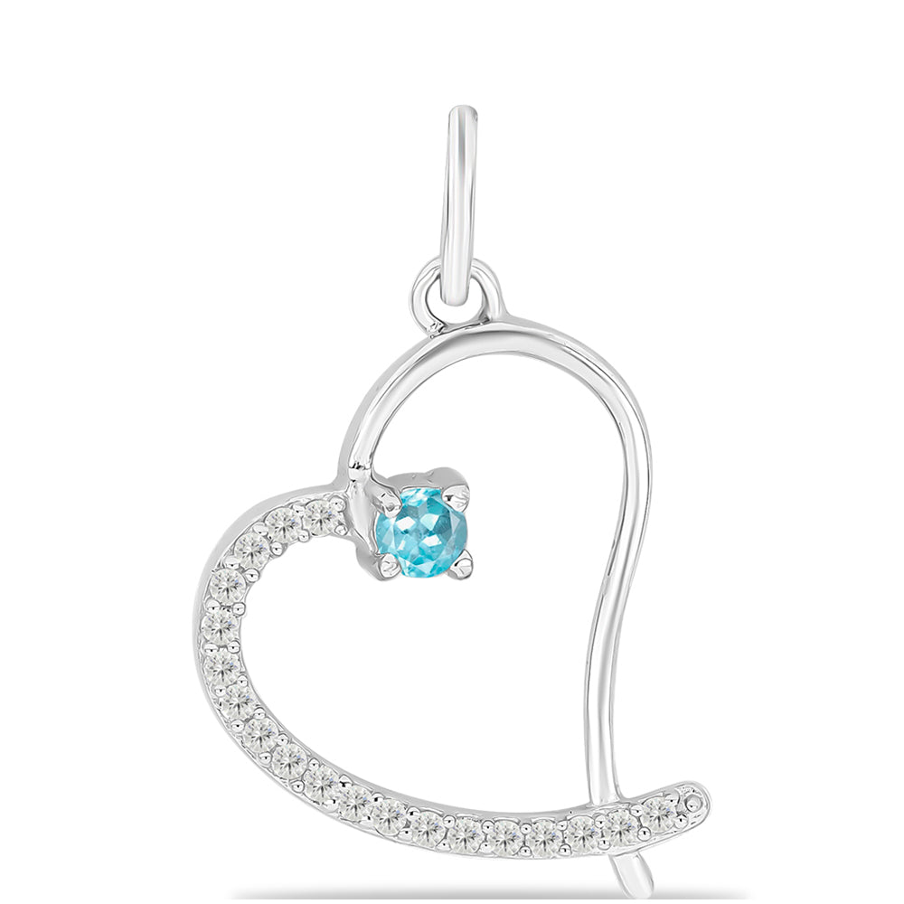 Colgante de Plata con Apatita Azul Cielo y Topacio Blanco 1 