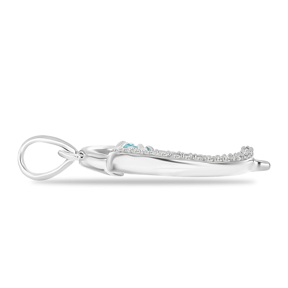 Colgante de Plata con Apatita Azul Cielo y Topacio Blanco 2 