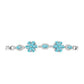 Pulsera de Plata con Apatita Azul Cielo y Topacio Blanco