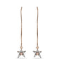 Pendientes de Plata Bañada en Oro Rosa con Diamante Rosa Danzantes y Topacio Blanco