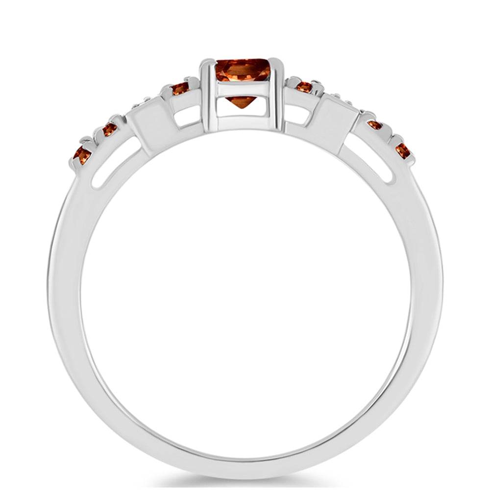 Anillo de Plata con Andalusita y Topacio Blanco