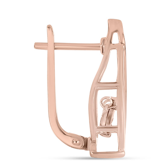 Pendientes de Plata Bañada en Oro Rosa con Diamante Rosa Danzantes