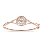 Pulsera de Plata Bañada en Oro Rosa con Diamante Rosa Danzantes y Topacio Blanco