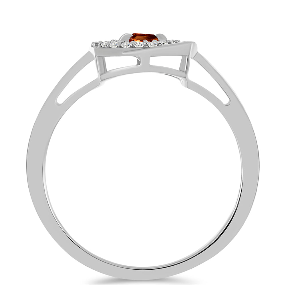 Anillo de Plata con Andalusita y Topacio Blanco