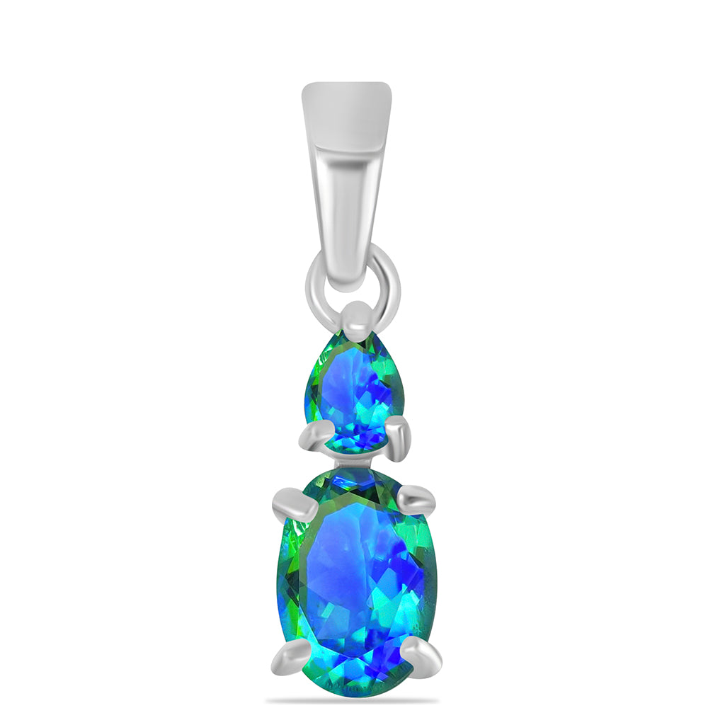 Colgante de Plata con Cuarzo Pavo Real 1 