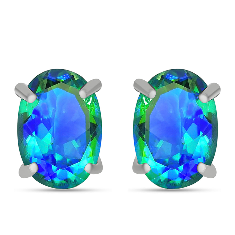 Pendientes de Plata con Cuarzo Pavo Real