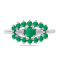Anillo de Plata con Esmeralda de Brasil y Zircón Blanco