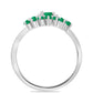 Anillo de Plata con Esmeralda de Brasil y Zircón Blanco