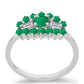 Anillo de Plata con Esmeralda de Brasil y Zircón Blanco