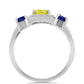 Anillo de Plata con Zafiro Amarillo y Zafiro azul Australiano