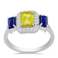Anillo de Plata con Zafiro Amarillo y Zafiro azul Australiano